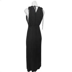 Asos Black Wrap V-Neck Sleeveless LBD Summer Beach Vavation Midi Maxi Dress Sz 4 thumbnail 6