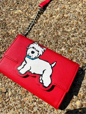 Westie West Highland Terrier Cross Body Purse Marc Tetro Red Wallet on Chain Dog thumbnail 2