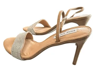 Steve Madden Women's Natural Fierce Rhinestone Slingback Heels Size‎ 7 thumbnail 1