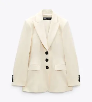 ZARA cream tailored blazer jacket nwt thumbnail 3