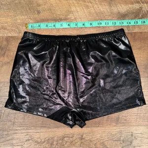 Shiny Black Women's Booty Shorts thumbnail 5