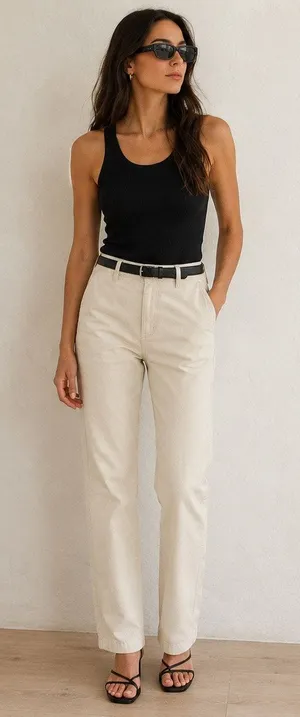 Calvin Klein Jeans Cream Khaki High Rise Straight Leg Pants Size 2 90s thumbnail 1
