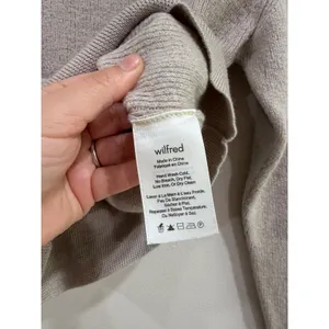 Wilfred Aritzia Wool Mock Neck Sweater Beige Ribbed Knit XS SRW4-3352-36 thumbnail 5