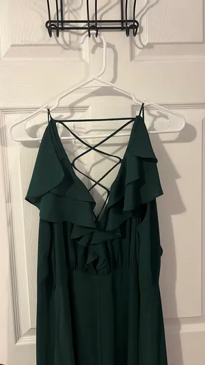 WAYF Emerald green bridesmaid dress thumbnail 4
