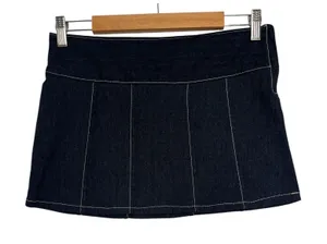 Vintage Charlotte Russe Mini Skirt Womens Small Blue Denim Y2K Stretch Sexy USA thumbnail 1