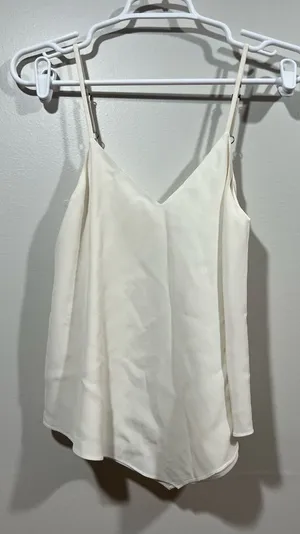 Alice & Olivia White Asymmetrical Tank Top thumbnail 1