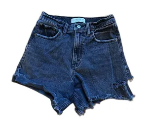 Abercrombie & Fitch The Dad Short Washed Black Distressed High-Rise Denim Jorts thumbnail 1
