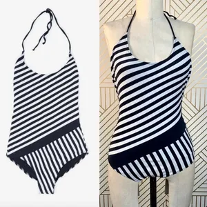 Zara Swimsuit Black and White Striped One-Piece Bathing Suit Size‎ Small thumbnail 2