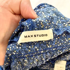 Max Studio Smocked Waist Jumpsuit Womens‎ Size S Blue Floral Ruffle Cap Sleeve thumbnail 4