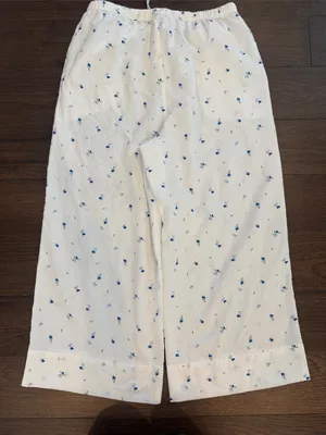 Auden Women's Cropped Pajama Pants Size Small in White and Blue Floral - C33-092 thumbnail 5