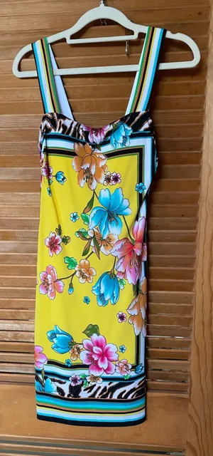 Y2K Cache Floral Tropical Print Mini Dress  Size 2 thumbnail 1