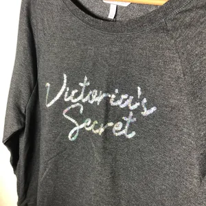 Victoria’s Secret Charcoal Gray Sequin Sweatshirt thumbnail 5