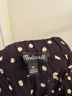 Madewell Hudson Black Polka Dot Cropped Ankle Pants XS thumbnail 8