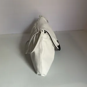 Vintage Aspects White Faux Leather Shoulder Bag Ruched Flap Y2K 90s Style thumbnail 10