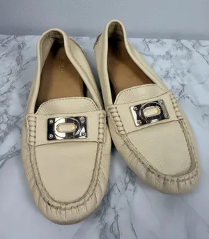 Coach Napoleon driving Loafers buckle leather Flats Size 7.5B thumbnail 1