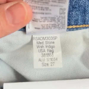 American Apparel NWT USA Flag Denim Shorts Med Stone Wash Indigo RSADM303SP 27 thumbnail 9