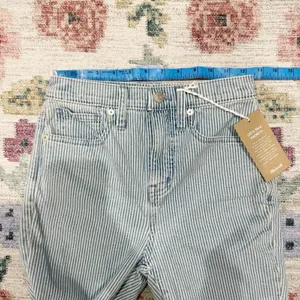 Madewell Pinstripe Skinny Jeans Size 24 High Rise Causa Comfort NWT thumbnail 5
