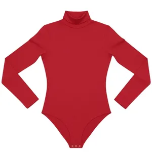 Body Wrappers Adult S Red Turtleneck Leotard Cheer Snap Crotch Zip Back thumbnail 2