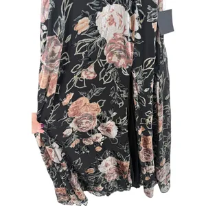 NWT Lulus Floral Velvet Burnout Maxi Dress Black Tie Back V Neck Size‎ XS Fairy thumbnail 11