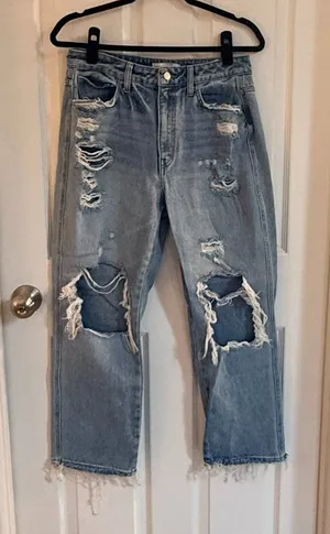 Flying Monkey 29 High Rise Straight Distressed Jean Denim thumbnail 1