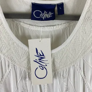Coline NWT White‎ Sleeveless Dress Embroidery Large thumbnail 8
