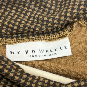 Bryn Walker Top Large Brown Houndstooth Jersey Knit Boat Neck Oversized‎ Tunic thumbnail 2