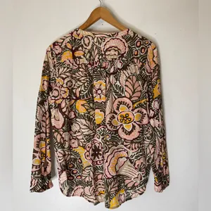 LOFT Outlet Womens Top‎ Sz L Pink Original Floral Tropical Long Sleeve Blouse thumbnail 2
