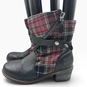 Muk Luk Plaid Flannel Zip Ankle Boots Women’s Size 7 thumbnail 1