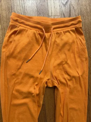 SheIn Bright Orange Drawstring Jogger Pants size Medium & free matching top thumbnail 4