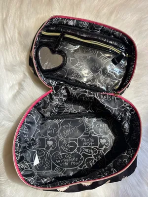 Betsey Johnson black & white polka dot makeup bag #polkadot #makeupbag thumbnail 5