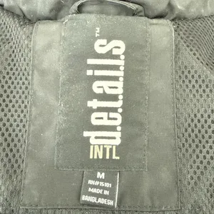 d.e.t.a.i.l.s INTL Black Hooded‎ Rain Jacket Water Resistant Mesh Utility M thumbnail 12
