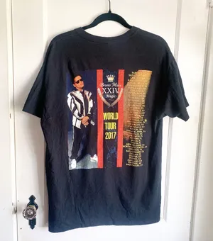 Bruno Mars 24K Magic World Tour 2017 Concert T-Shirt Graphic Tee Music Gildan L thumbnail 7