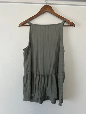 Maurices Olive Green Ruffle-Hem Camisole thumbnail 3