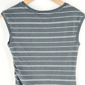 Athleta‎ Ruched Carefree Tee Dress Gray White Stripe Small thumbnail 7
