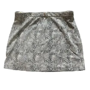 Hem & Thread Mini Skirt NWT Faux Snake SZ LG Lined Accent Side Zipper & Buckles thumbnail 2