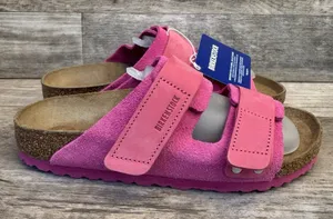 Birkenstock Women's Uji Sandals Modern Suede Fuchsia Tulip Size 7 (38) thumbnail 1