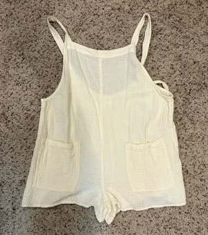 Yellow Linen Romper Size L thumbnail 1