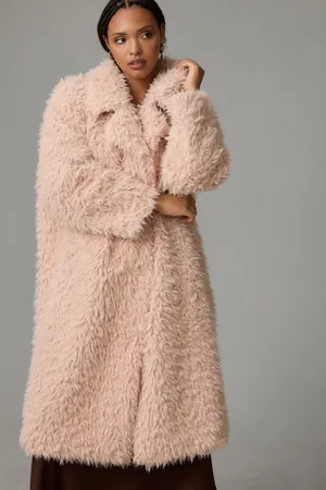 Link Pink Anthropologie Fur Duster Coat thumbnail 3