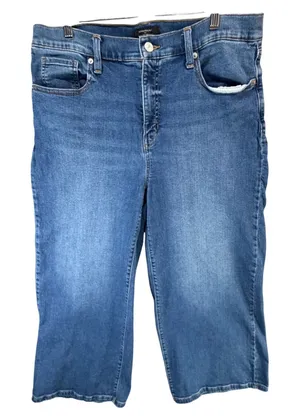 Banana Republic Cropped Wide Leg Jeans Women 32 Medium Wash Denim Modern Classic thumbnail 1