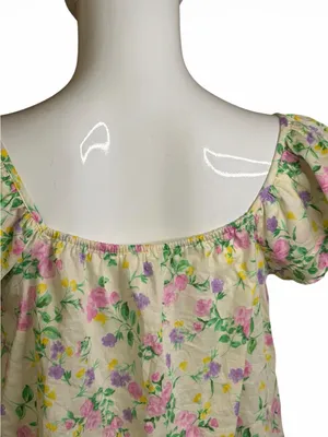 Blu Pepper Floral Ruffle-Sleeve Camisole - Pink/Yellow/Green thumbnail 6