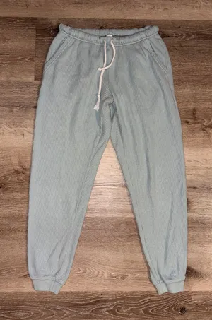 aerie Light Blue Waffle Knit Joggers thumbnail 1