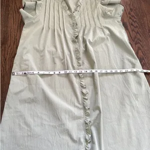 Sage Green Ruffle Sleeve Pintuck Mini Dress Pockets Boho‎ Cottagecore Size L thumbnail 7