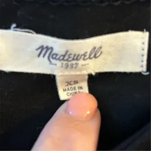 Madewell Women's‎ XS Black Satin Stripe Short Sleeve Tee Casual Top thumbnail 5