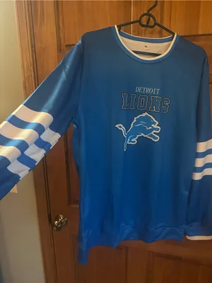 Detroit Lions Long Sleeve Crewneck Sweatshirt - Blue Size XL thumbnail 2
