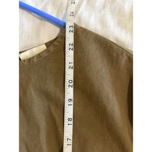 Dries Van Noten Blouse Top Womens 6 Olive Green Cotton Linen Zip Back Darted thumbnail 8
