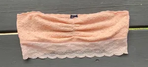 Aerie Peach Lace Bandeau Bralette thumbnail 1