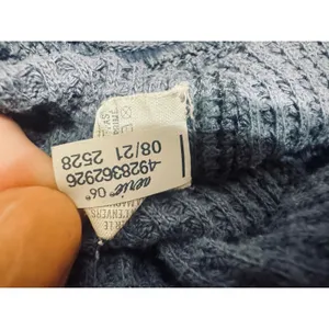 Aerie Oversized Waffle Knit Crewneck Sweatshirt Blue Gray sz M thermal thumbnail 6