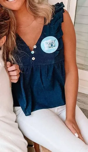 SheIn Navy blue Tank thumbnail 1