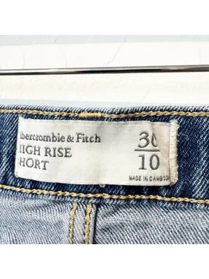 Abercrombie Distressed High Rise Jean Shorts 30 Y2K Grunge Festival Rodeo‎ Boho thumbnail 4