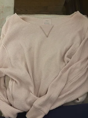Aerie Waffle Sweatshirt Oversized thumbnail 1